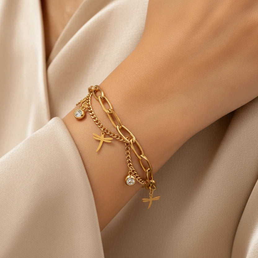 Baby Belle – Layered Dragonfly Bracelet