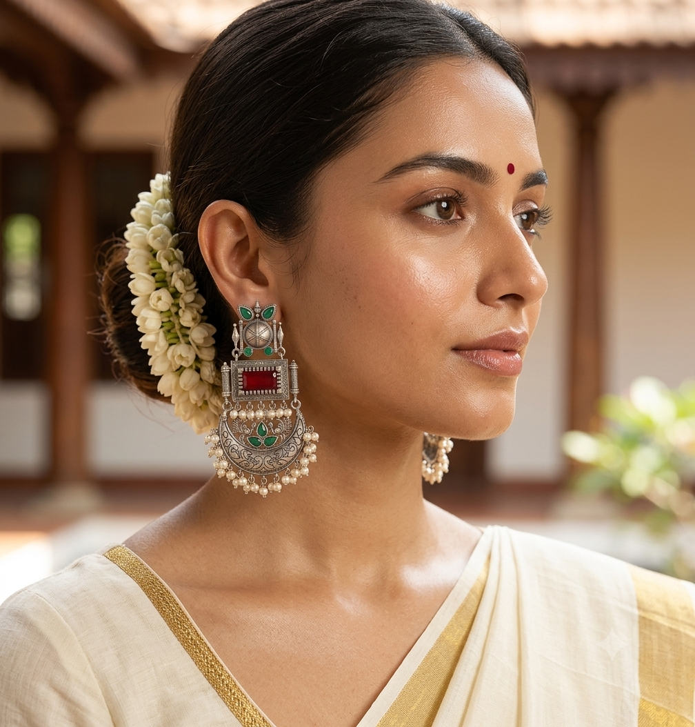 Chandra Premium Silver Earrings