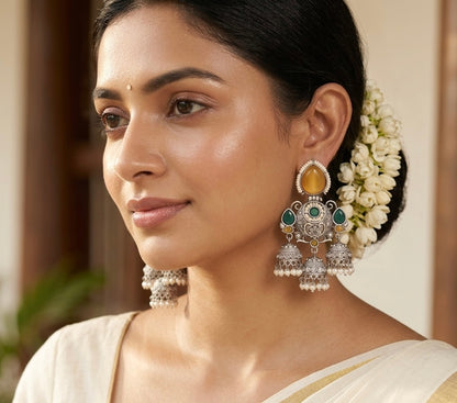 Geetika Premium Silver Earrings