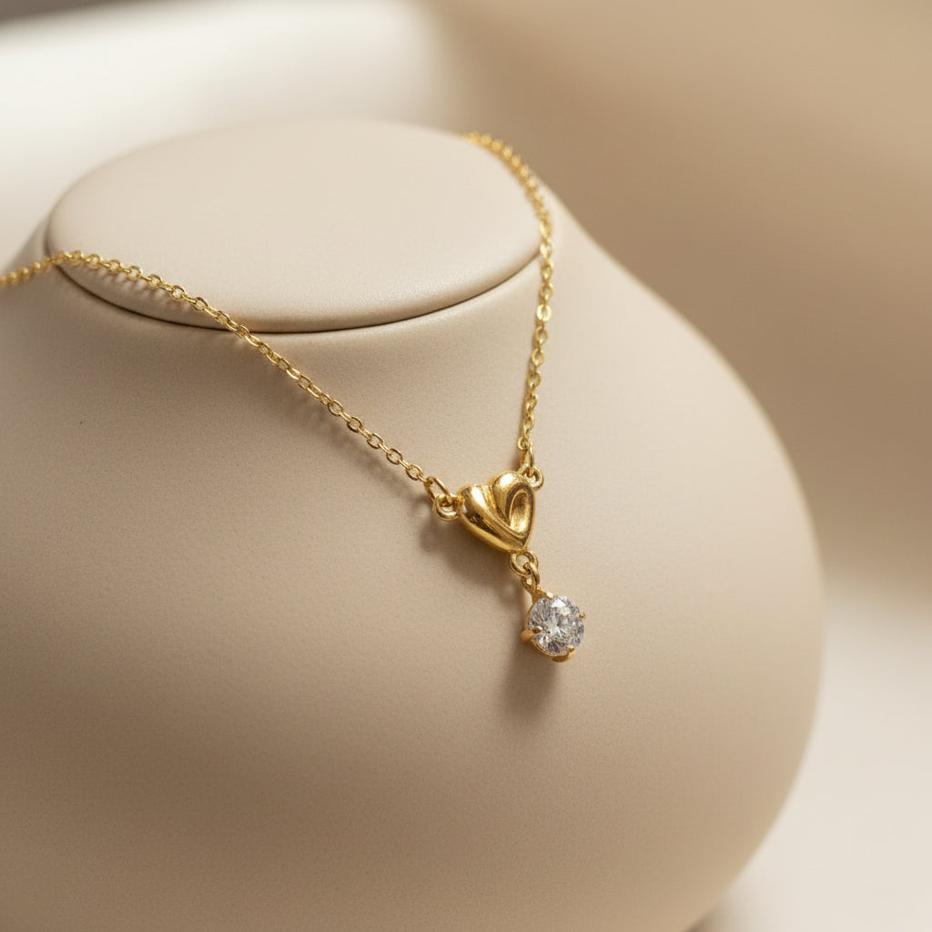 Mira Heart Solitaire Pendant Chain