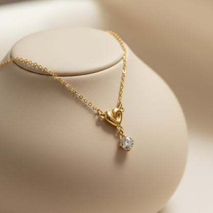 Mira Heart Solitaire Pendant Chain
