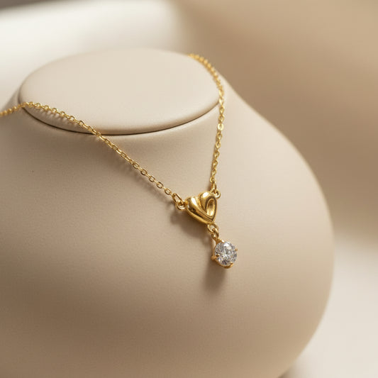 Mira Heart Solitaire Pendant Chain