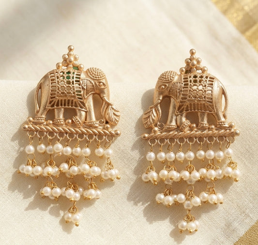Hemavati Gold Statement Earrings