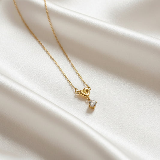 Mira Heart Solitaire Pendant Chain
