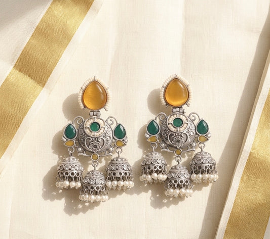 Geetika Premium Silver Earrings