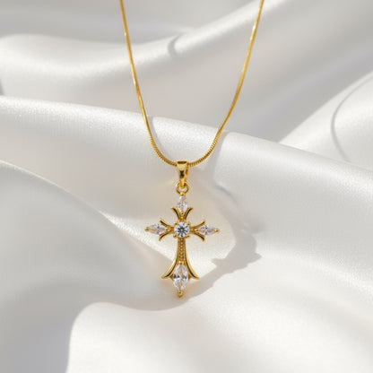 Maria – Crystal Cross Pendant Necklace