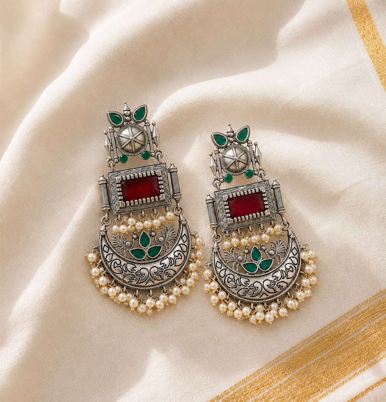 Chandra Premium Silver Earrings