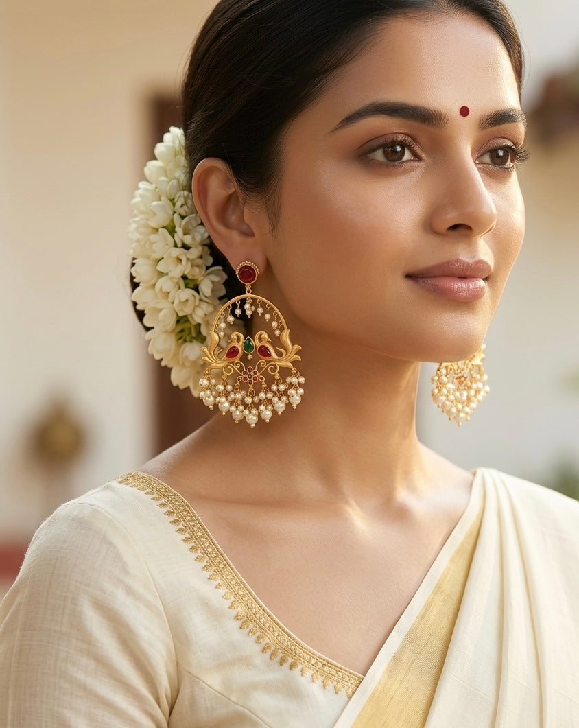 Aarohi Premium Statement Gold Earrings