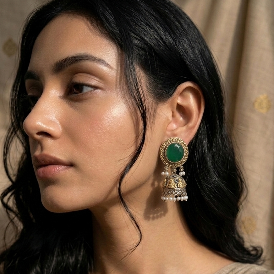 Vasudha Dual Tone Earrings
