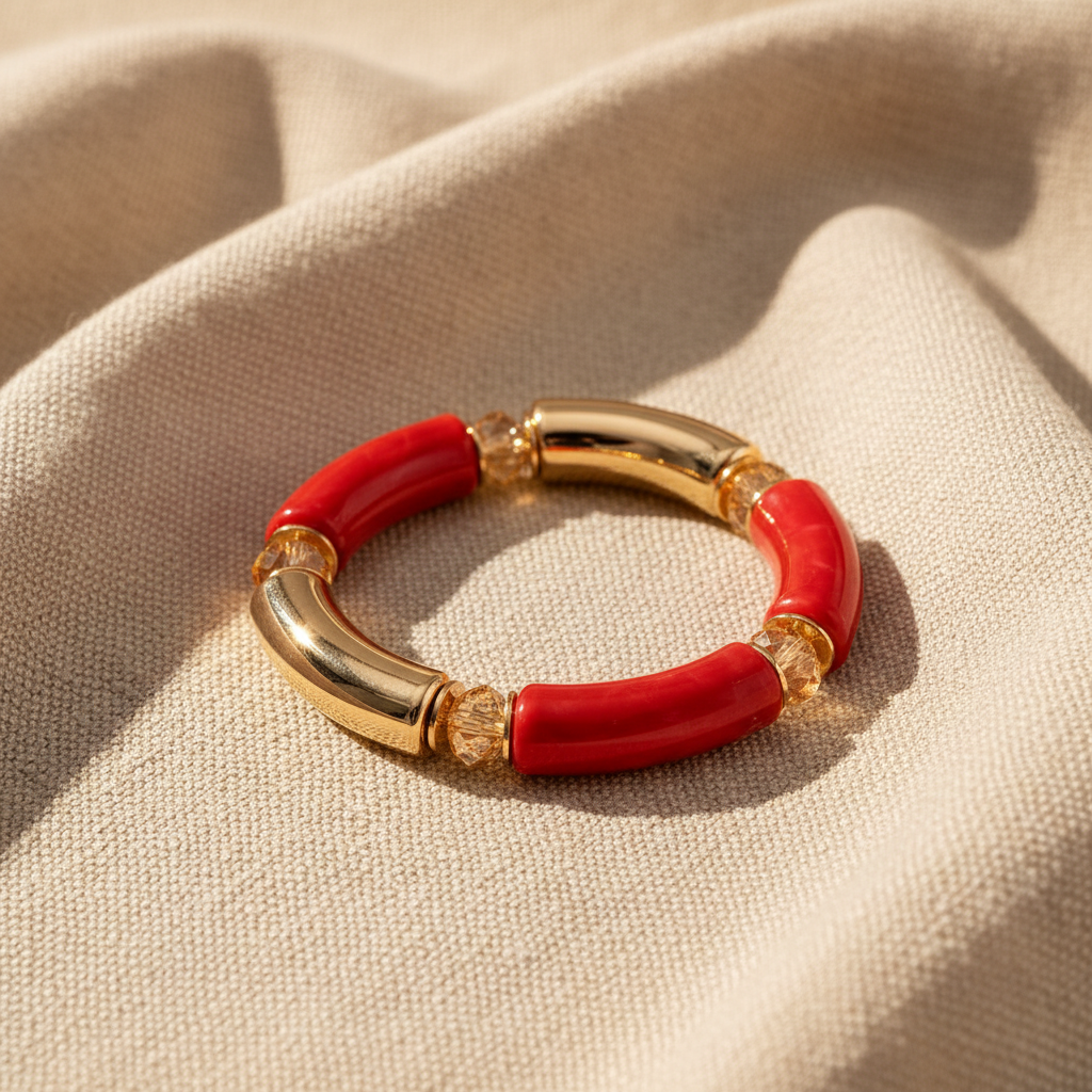 Poppins Red Statement Kada Bracelet